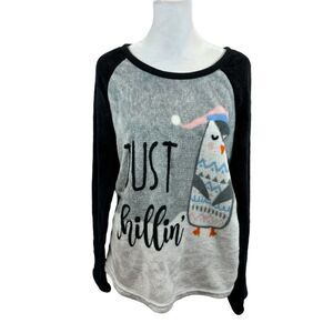 Girls Secret Treasures Fleece Long Sleeve Penguin Pajama‎ Top Size XL 16/18